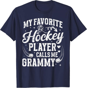 Hockey Grammy Grandma Proud Grammy Of A Hockey Player T-Shirt - T-Shirt | Navy