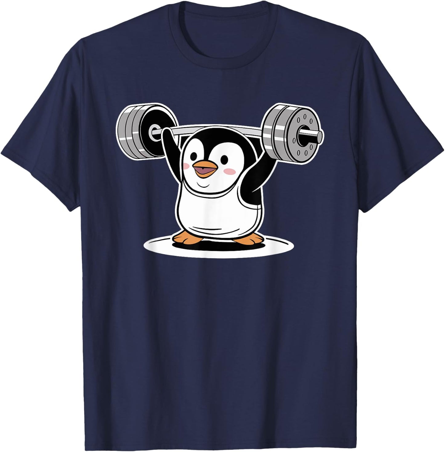 Cute Penguin Weightlifting Fitness Sport Gym Weightlifter T-Shirt - T-Shirt | Navy