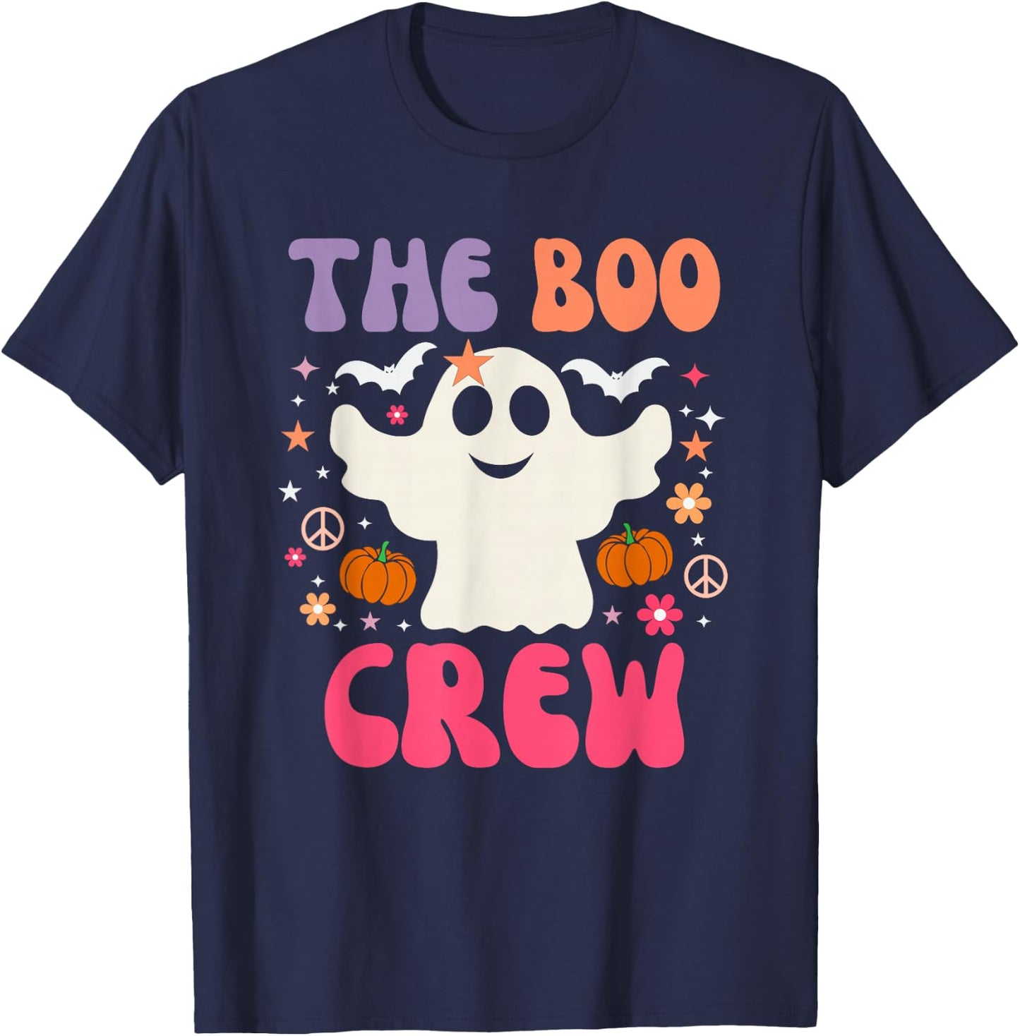 Halloween The Boo Crew - Cute Ghost - Spooky Family Matching T-Shirt - T-Shirt | Navy