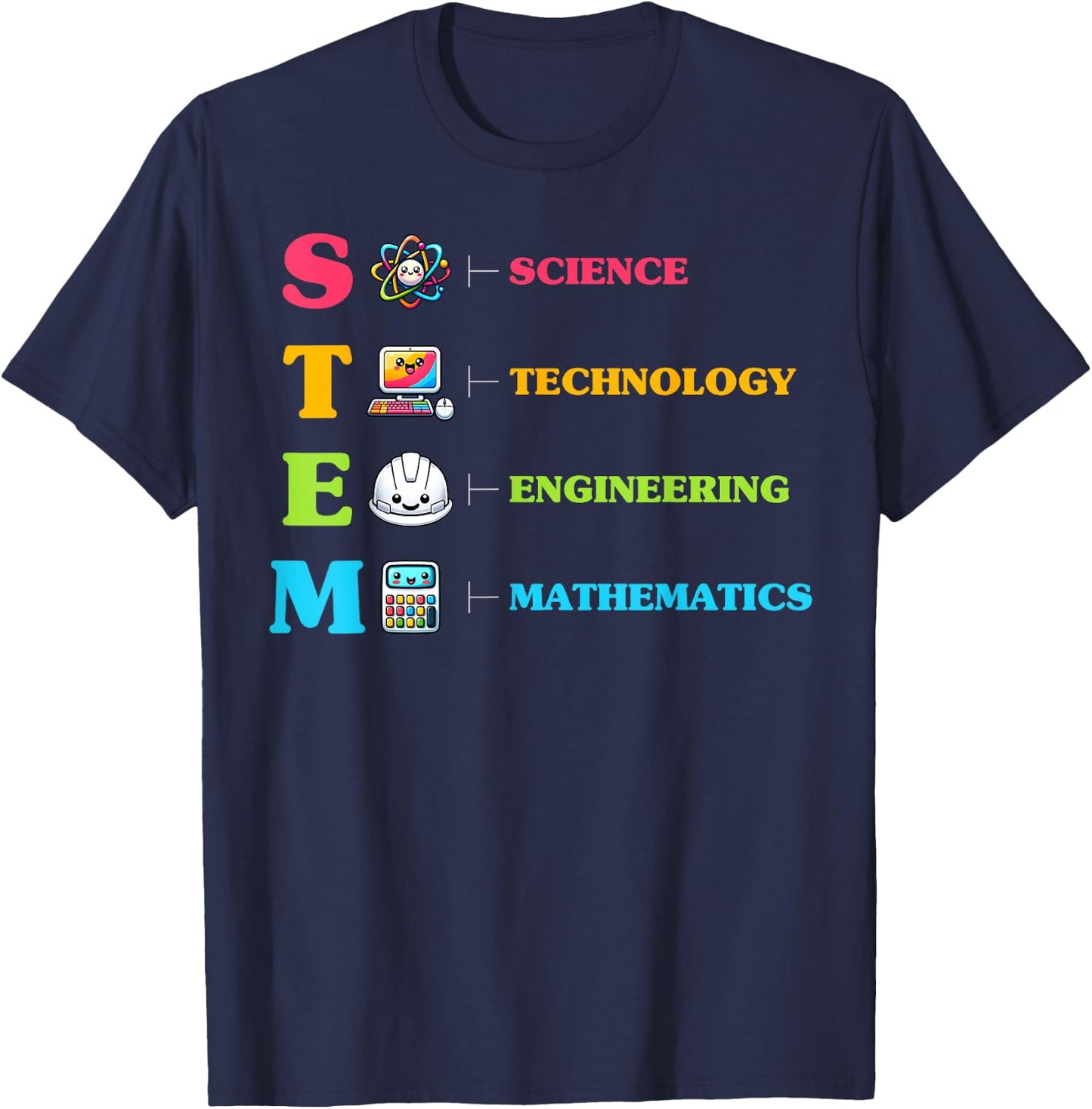 STEM Science Technology Engineering Math Geek Nerd T-Shirt - T-Shirt | Navy