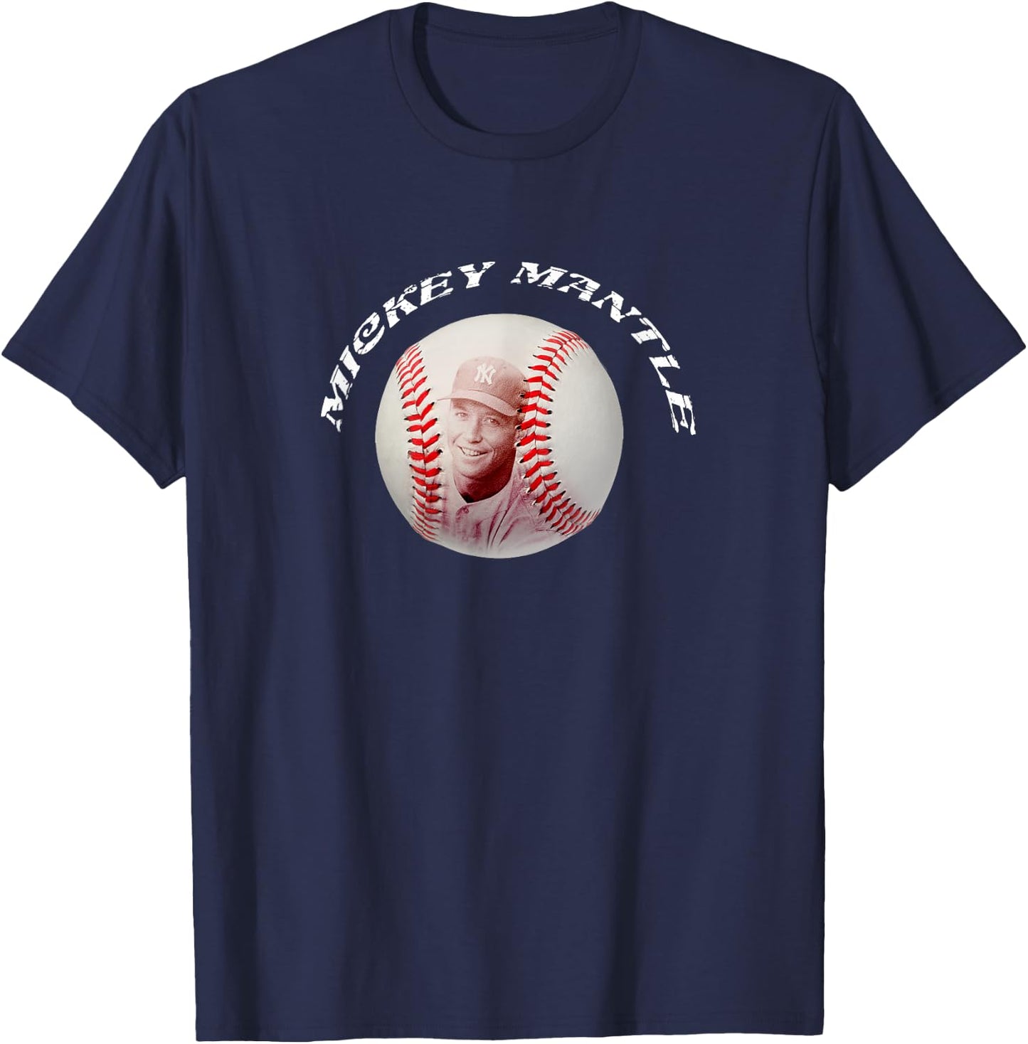 Mickey Mantle_Baseball_002 T-Shirt - T-Shirt | Navy