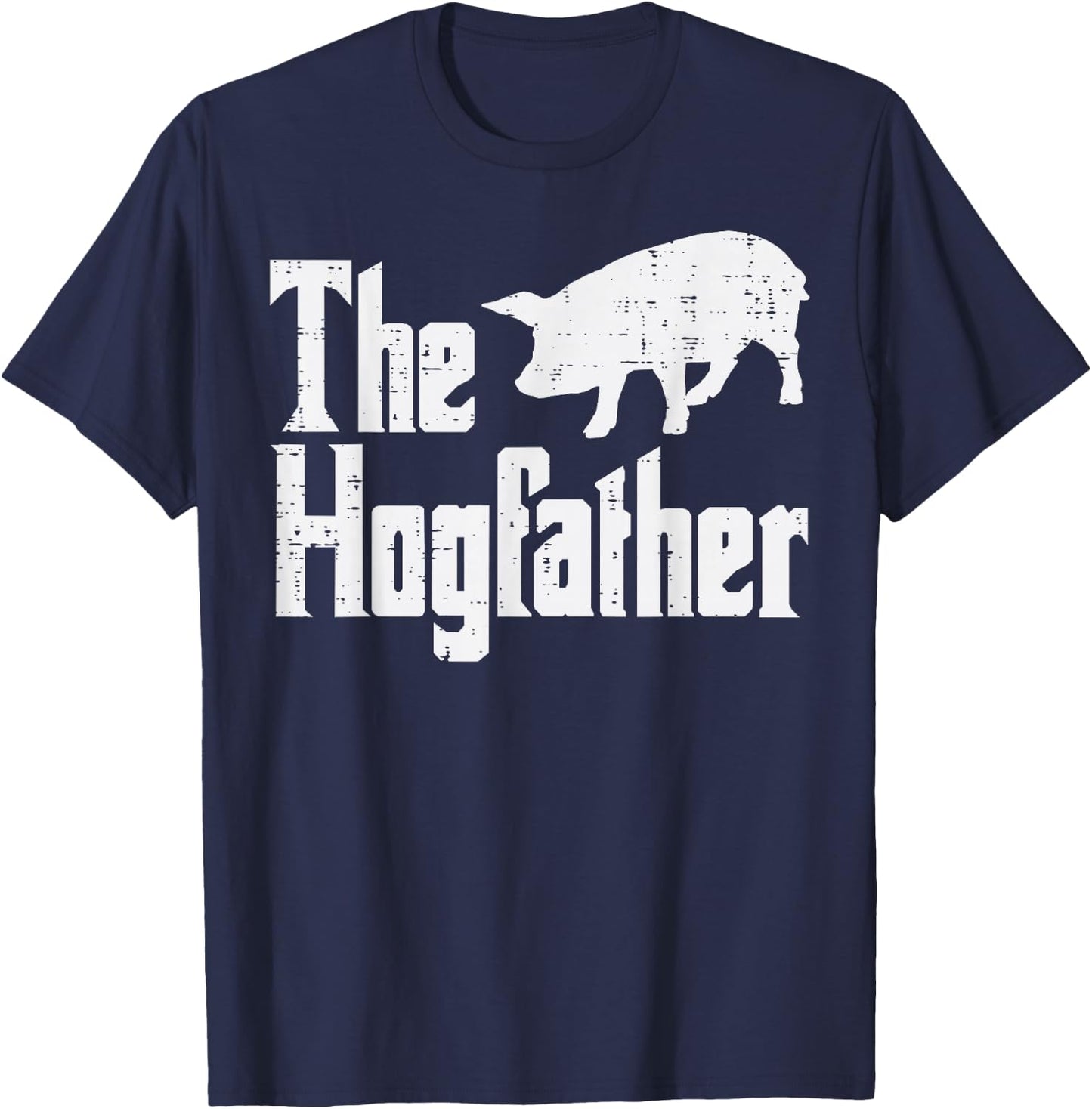 Pig The Hogfather Funny Hog Dad Fathers Day Parody Papa Men T-Shirt - T-Shirt | Navy