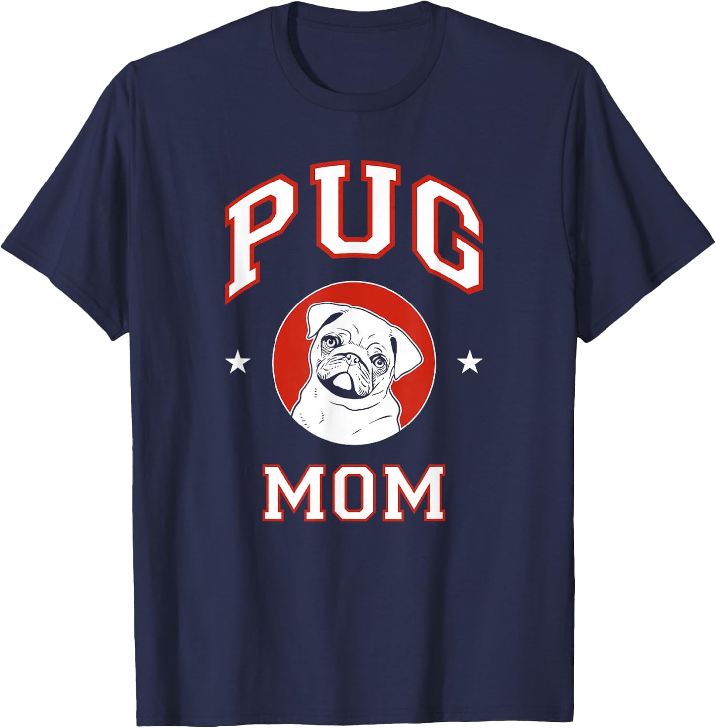Pug Mom Dog Mother Women Girls Kids T-Shirt - T-Shirt | Navy