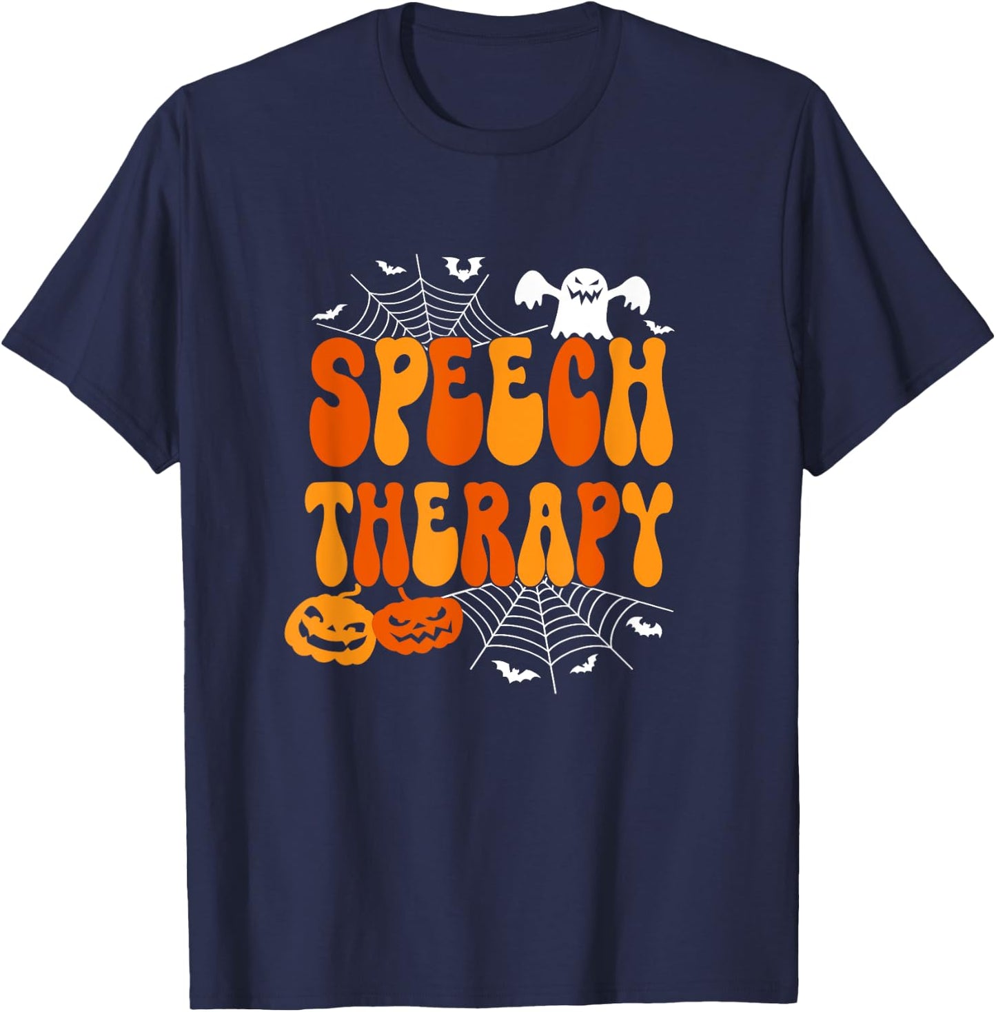 Speech Therapy Speech Therapist Speech Pathology Halloween T-Shirt - T-Shirt | Navy