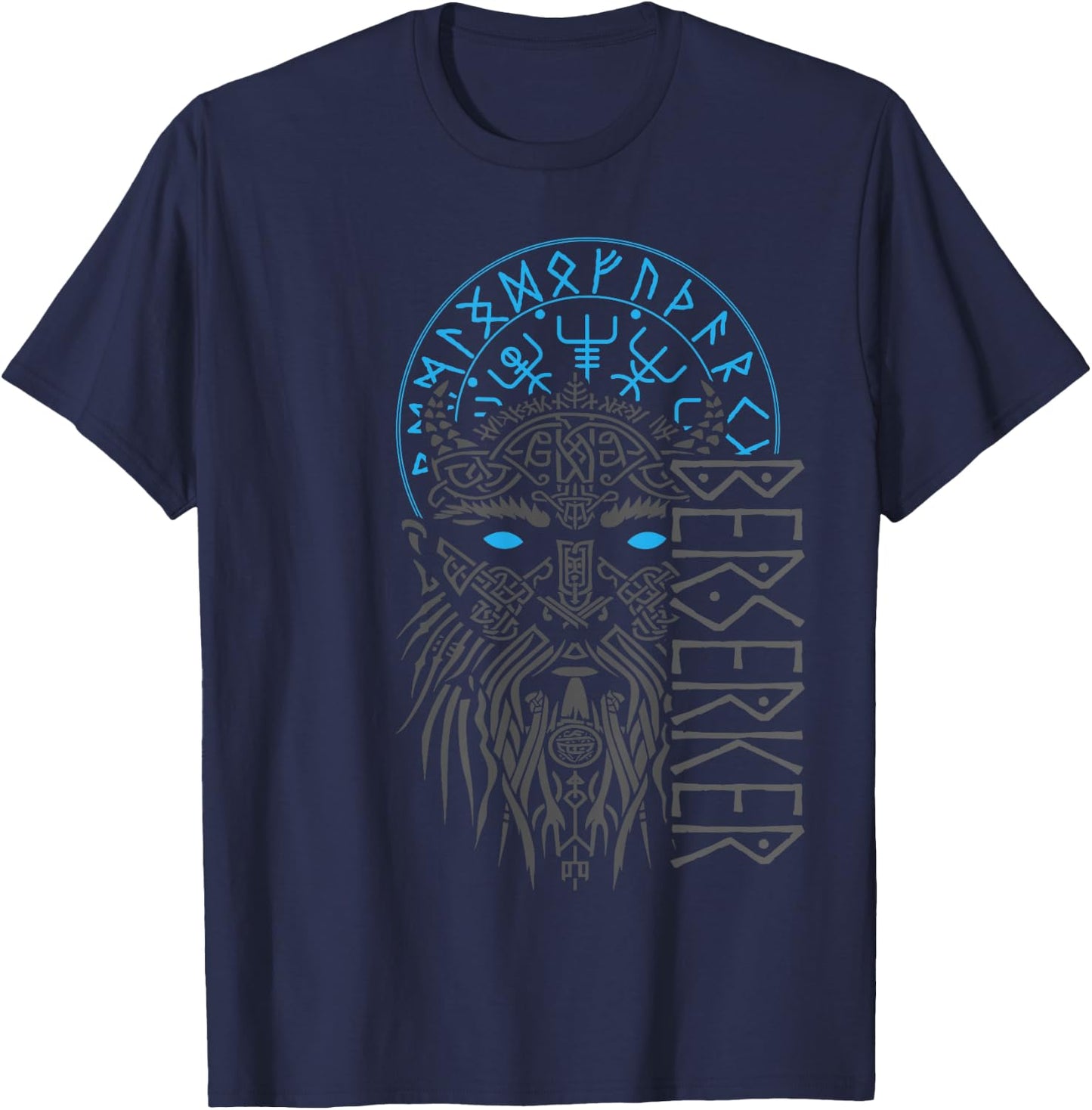 Berserker & Viking Compass - Nordic Odin Design T-Shirt - T-Shirt | Navy