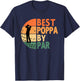 Best Poppa By Par Golfing Funny Golf Golfer T-Shirt - T-Shirt | Navy