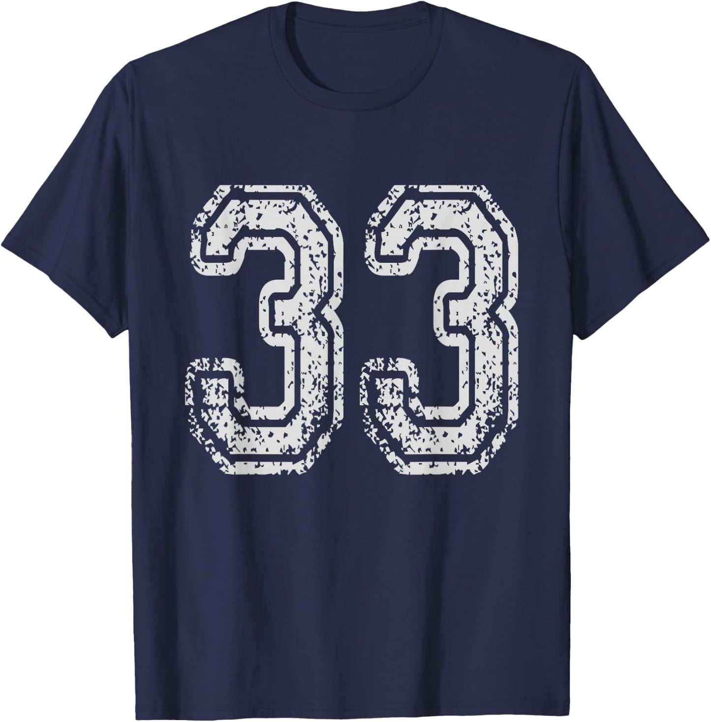 Team Jersey Uniforms Number 33 School Sports 33rd Birthday T-Shirt - T-Shirt | Navy