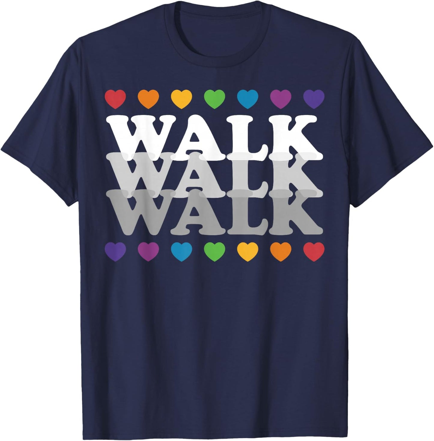 Heart Walk Indoor Walking Outdoor Walk At Home Pounds Off T-Shirt - T-Shirt | Navy