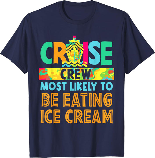 Most Likey To Be Eating Ice Cream Family Matching Group Women Girls Kids T-Shirt - T-Shirt | Navy