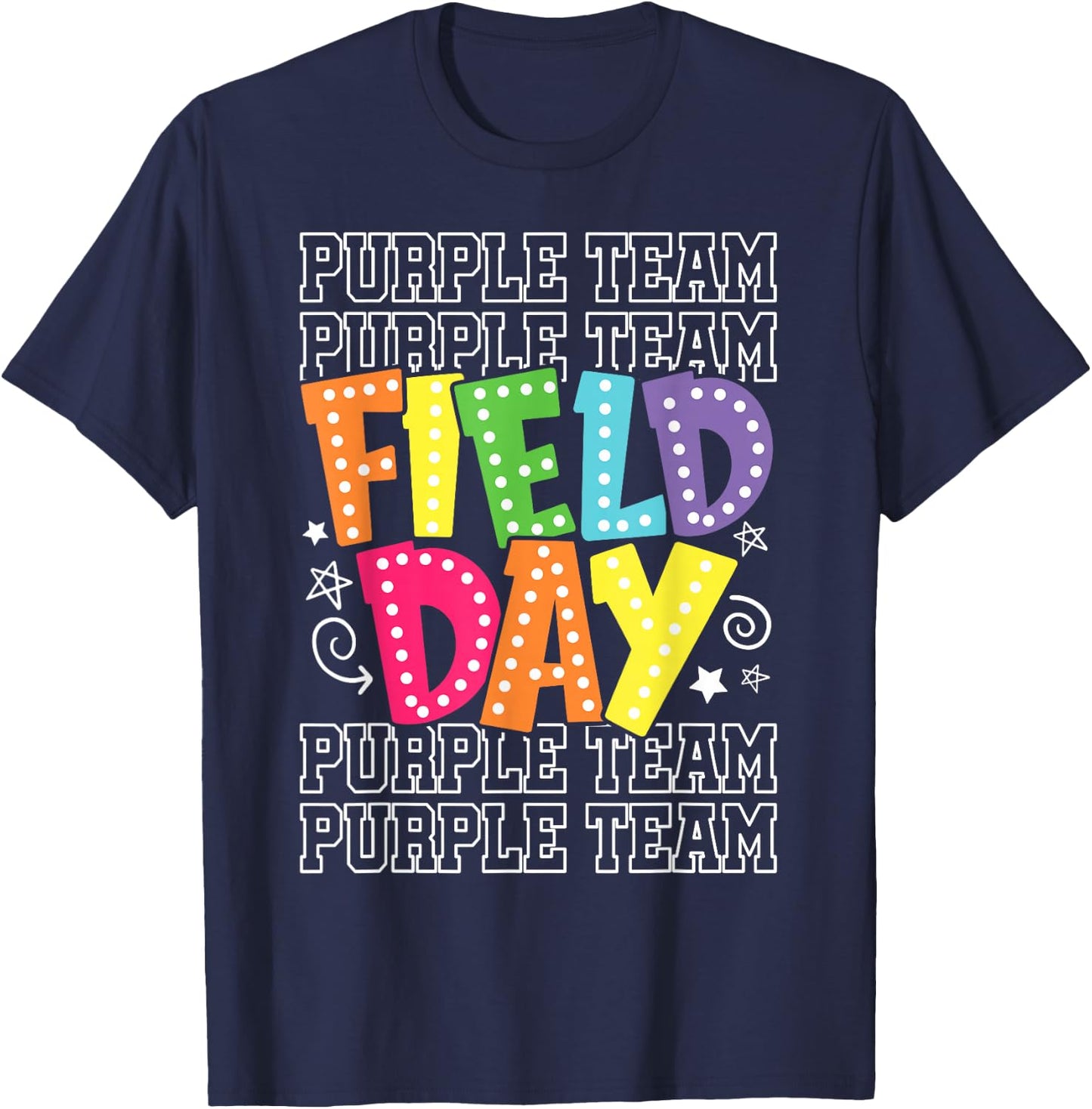 Field Day Purple Team Color War Camp Team Game Competition T-Shirt - T-Shirt | Navy