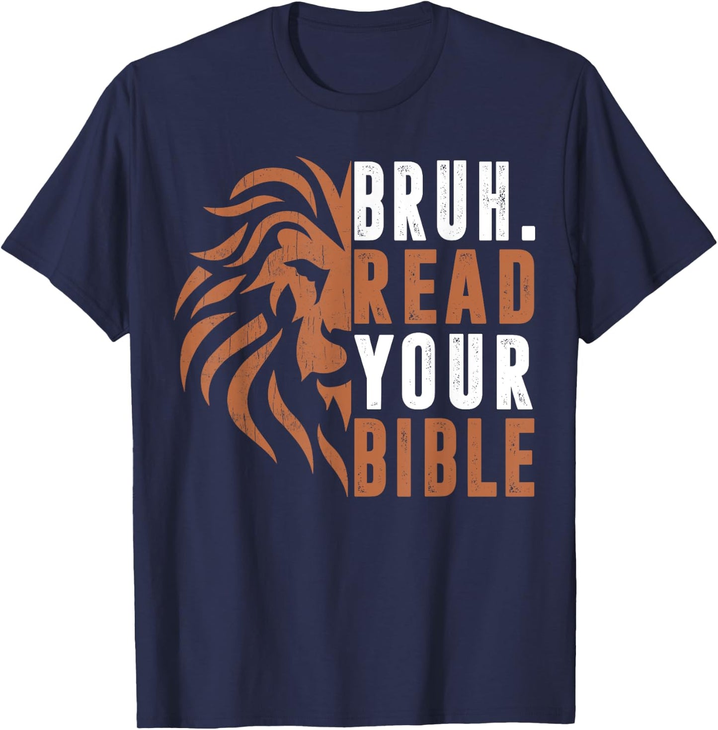 Men Bruh Read Your Bible Dad Boy Funny Christian Religious T-Shirt - T-Shirt | Navy