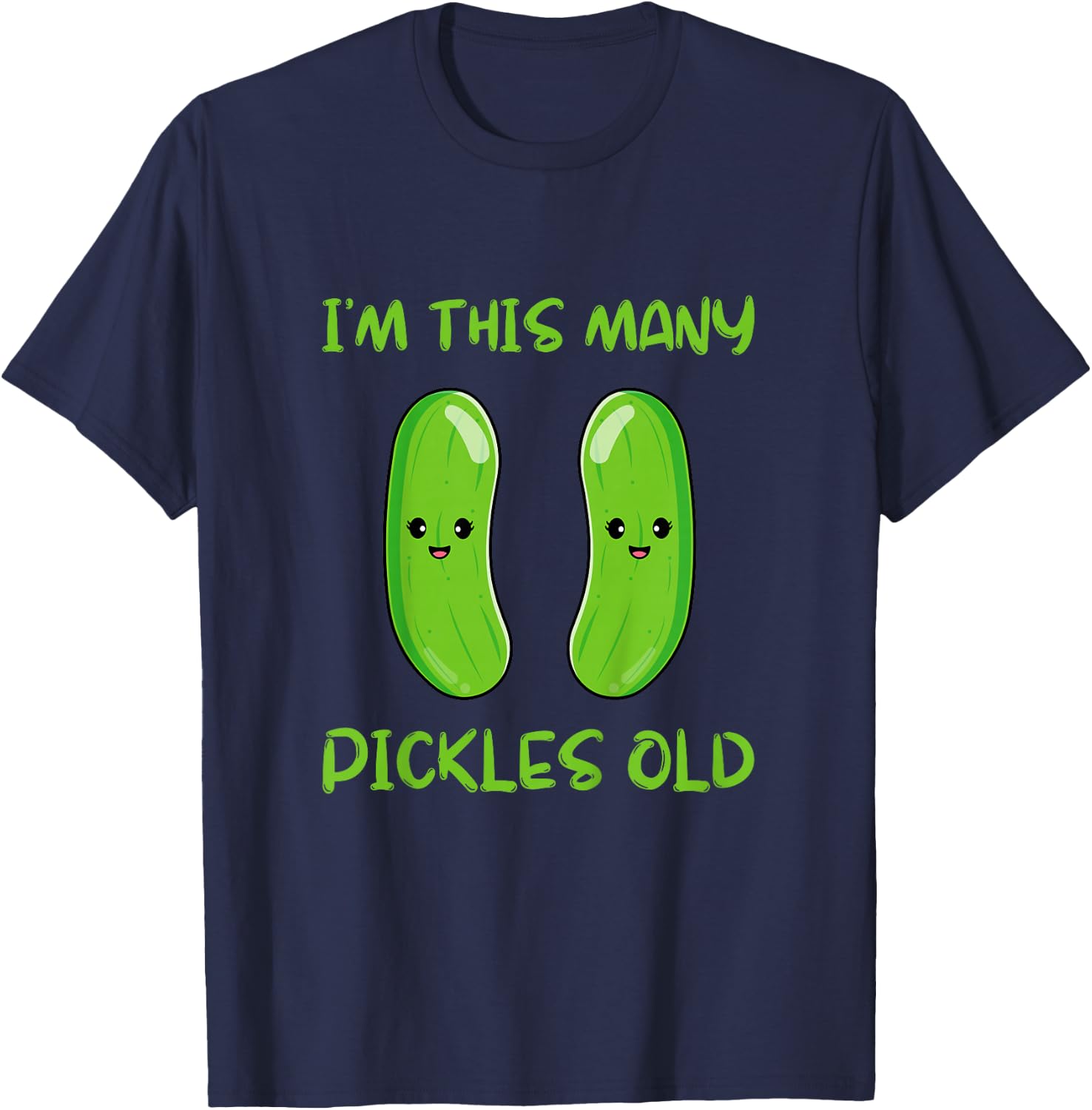 I'm This Many Pickles Old - 2nd Birthday 2 Years Old Bday T-Shirt - T-Shirt | Navy