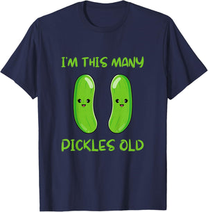 I'm This Many Pickles Old - 2nd Birthday 2 Years Old Bday T-Shirt - T-Shirt | Navy