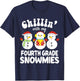 Teacher Christmas Fourth Grade Teacher Xmas Shirt - Black, Small, -Kids T-Shirt - T-Shirt | Navy
