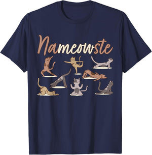 Yoga Cat Doing Yoga Kitten Owner - Yoga T-Shirt - T-Shirt | Navy