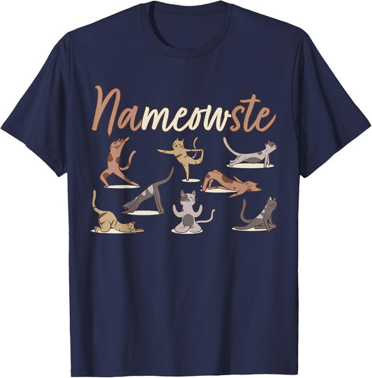 Yoga Cat Doing Yoga Kitten Owner - Yoga T-Shirt - T-Shirt | Navy