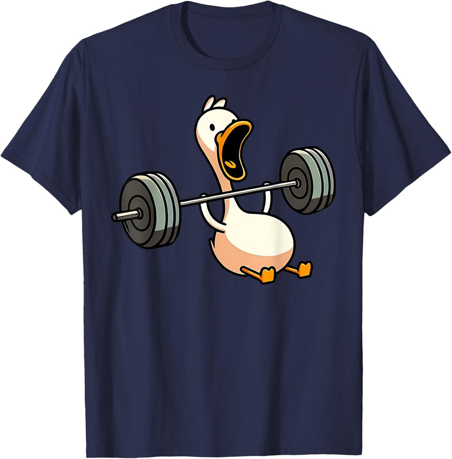 Funny Duck Deadlift Weight Lifting Bodybuilder Gym Workout , Small, Black T-Shirt - T-Shirt | Navy