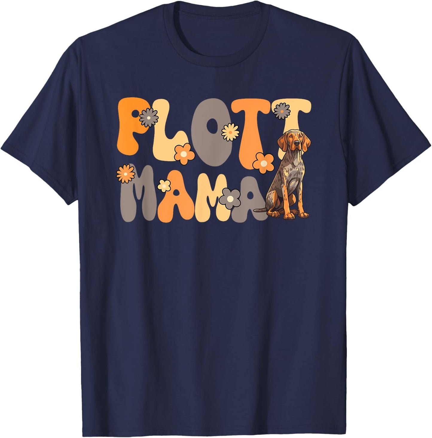 Plott Hound Groovy World's Best Plott Mama T-Shirt - T-Shirt | Navy