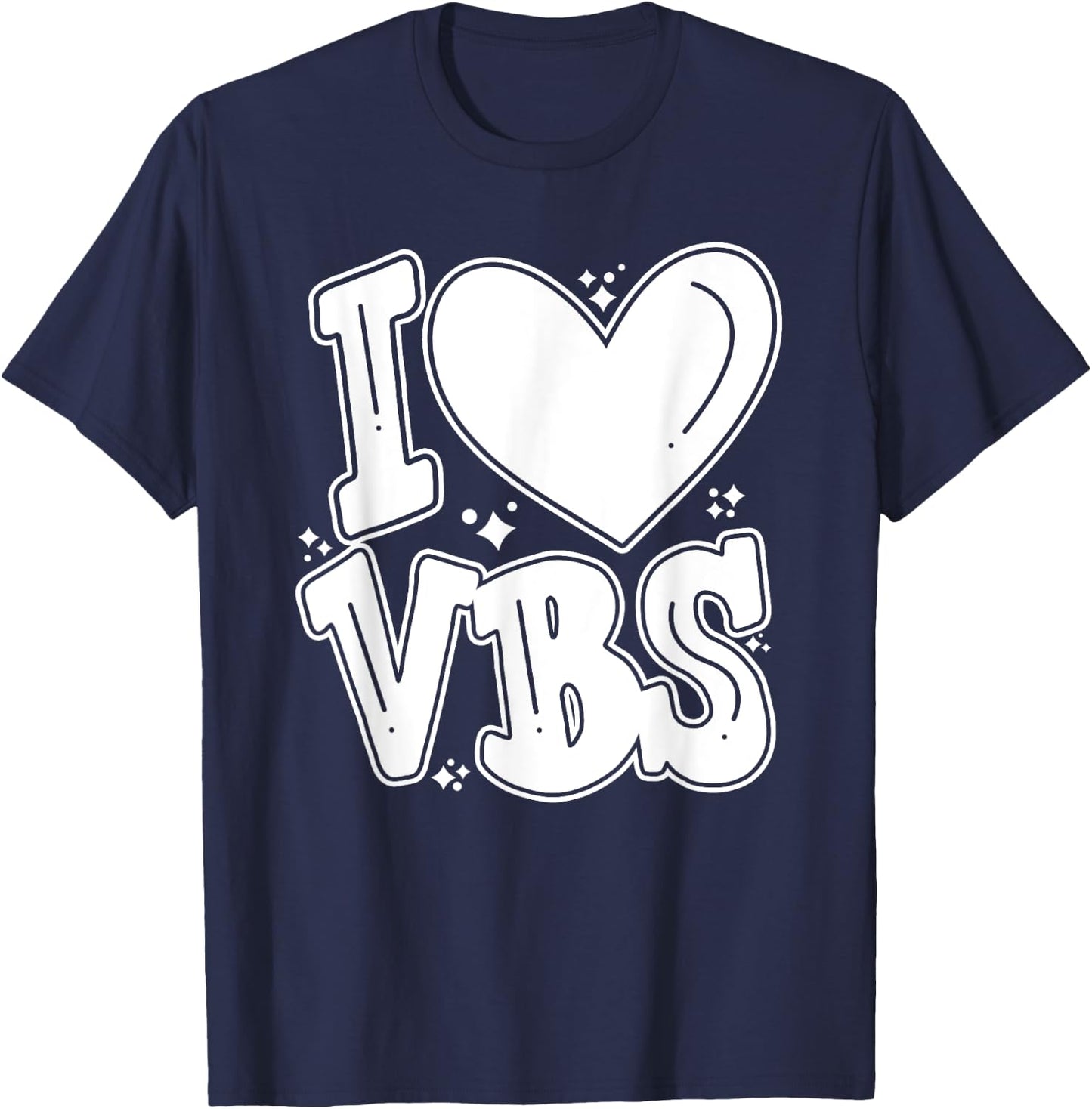 I Love VBS 2024 Vacation Bible School Christian Summer Camp Women Kids T-Shirt - T-Shirt | Navy