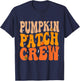 Pumpkin Patch Crew Matching Family Halloween Groovy T-Shirt - T-Shirt | Navy
