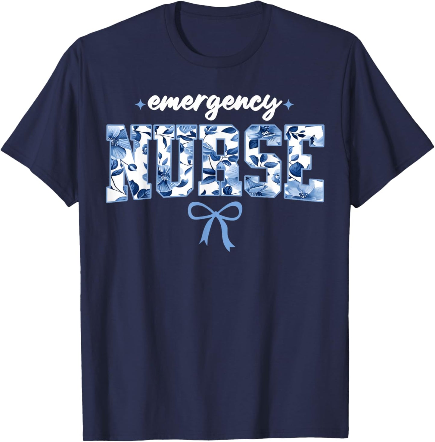 Emergency Department Nurse Er Nurse Room Tech Women Floral T-Shirt - T-Shirt | Navy
