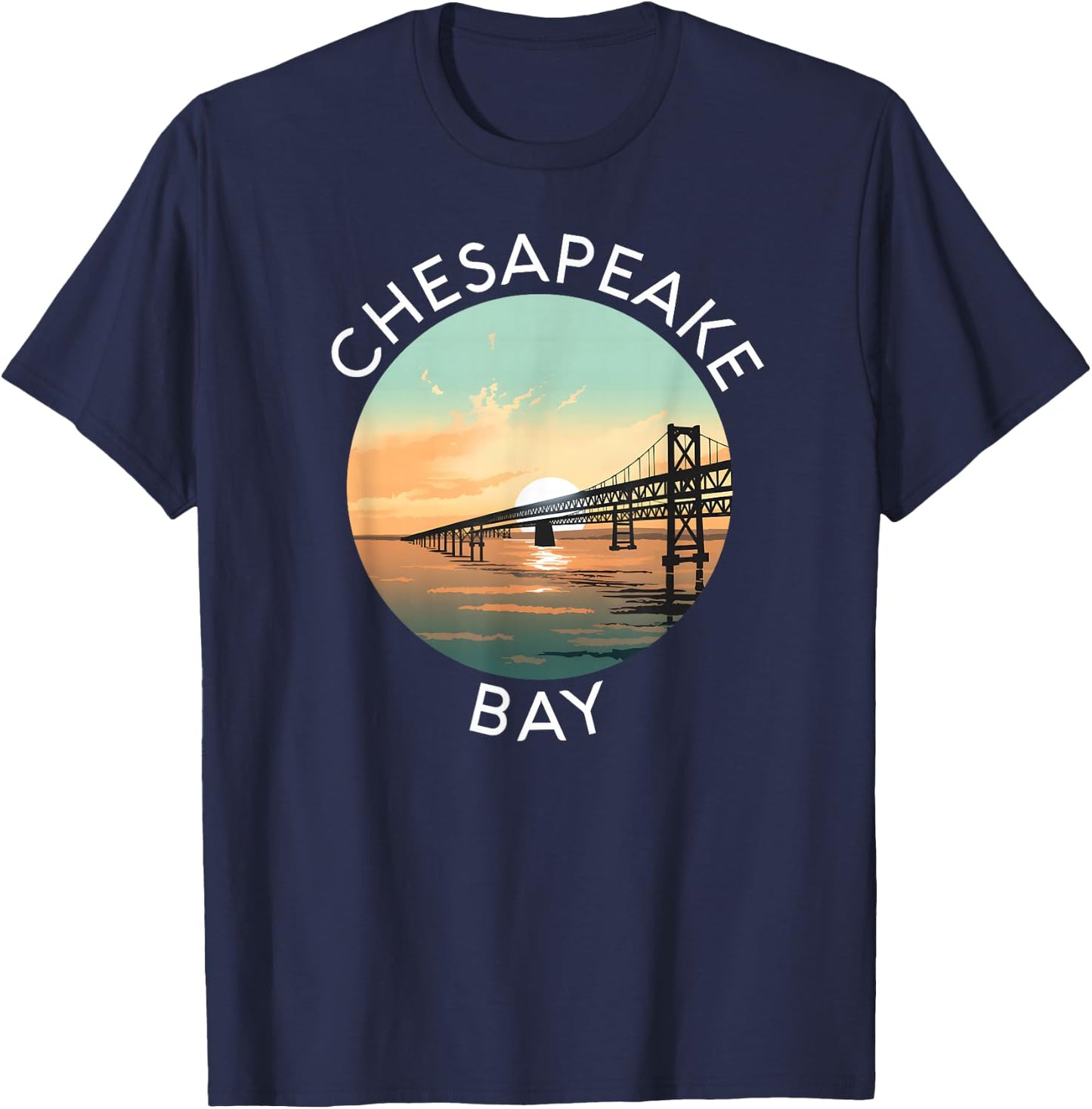 Chesapeake Bay Bridge Maryland Annapolis Kent Island Crab T-Shirt - T-Shirt | Navy