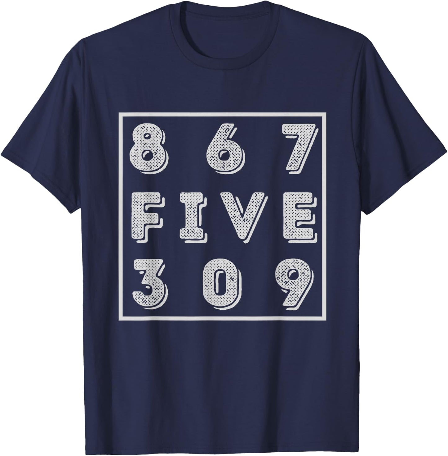 Classic Vintage Retro 867FIVE309 Shirt 8675309 T-Shirt - T-Shirt | Navy