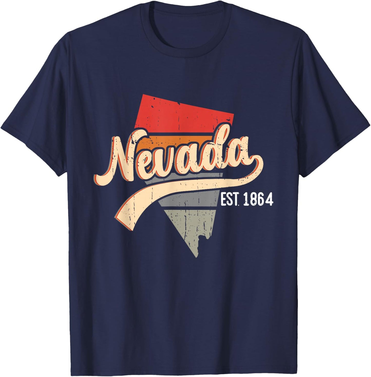 Nevada Home State NV Sunburst Vintage Retro Design T-Shirt - T-Shirt | Navy