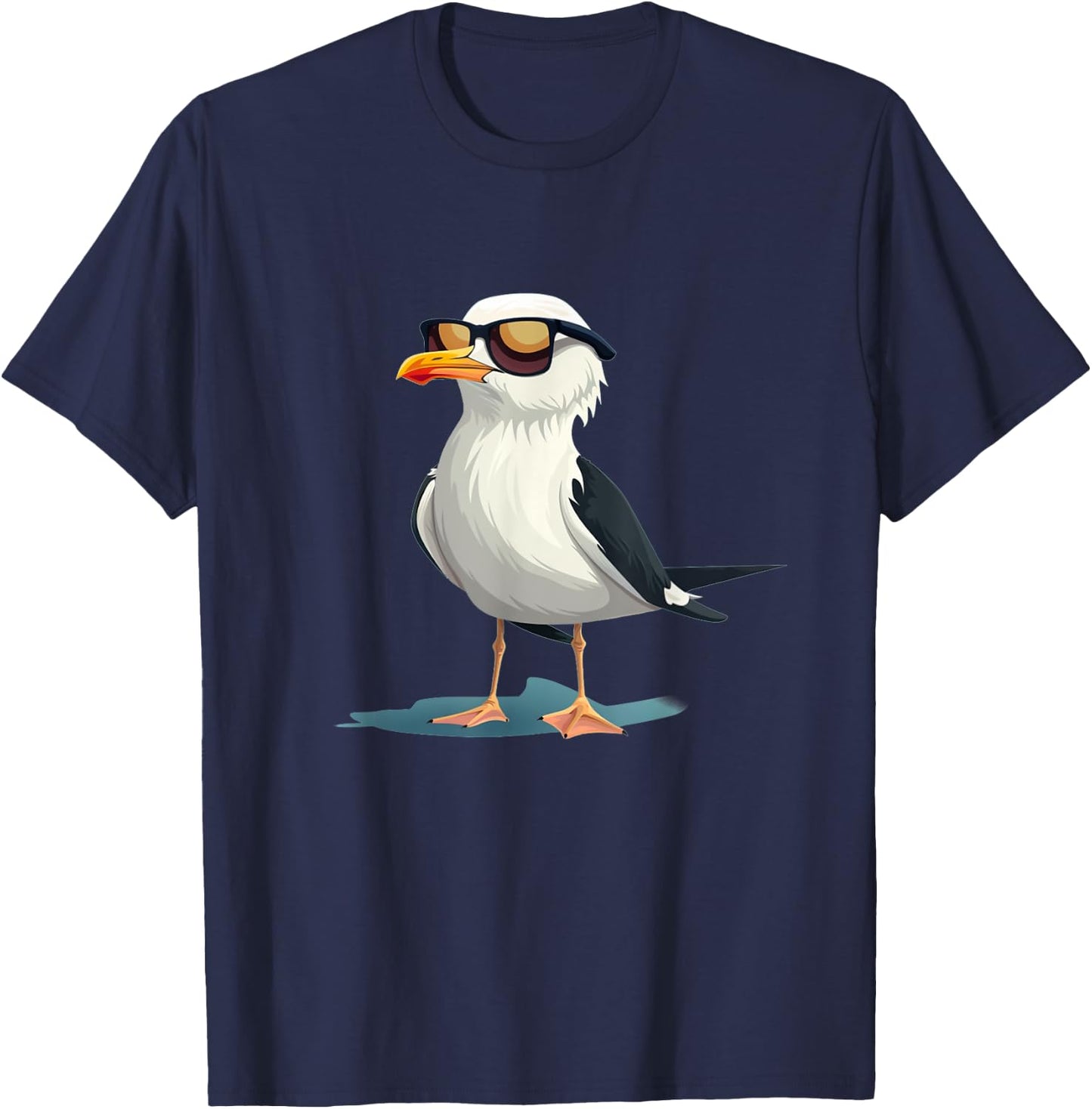 Seagull with Sunglasses Costume for Summer and Seabirds Men Women Kids T-Shirt - T-Shirt | Navy