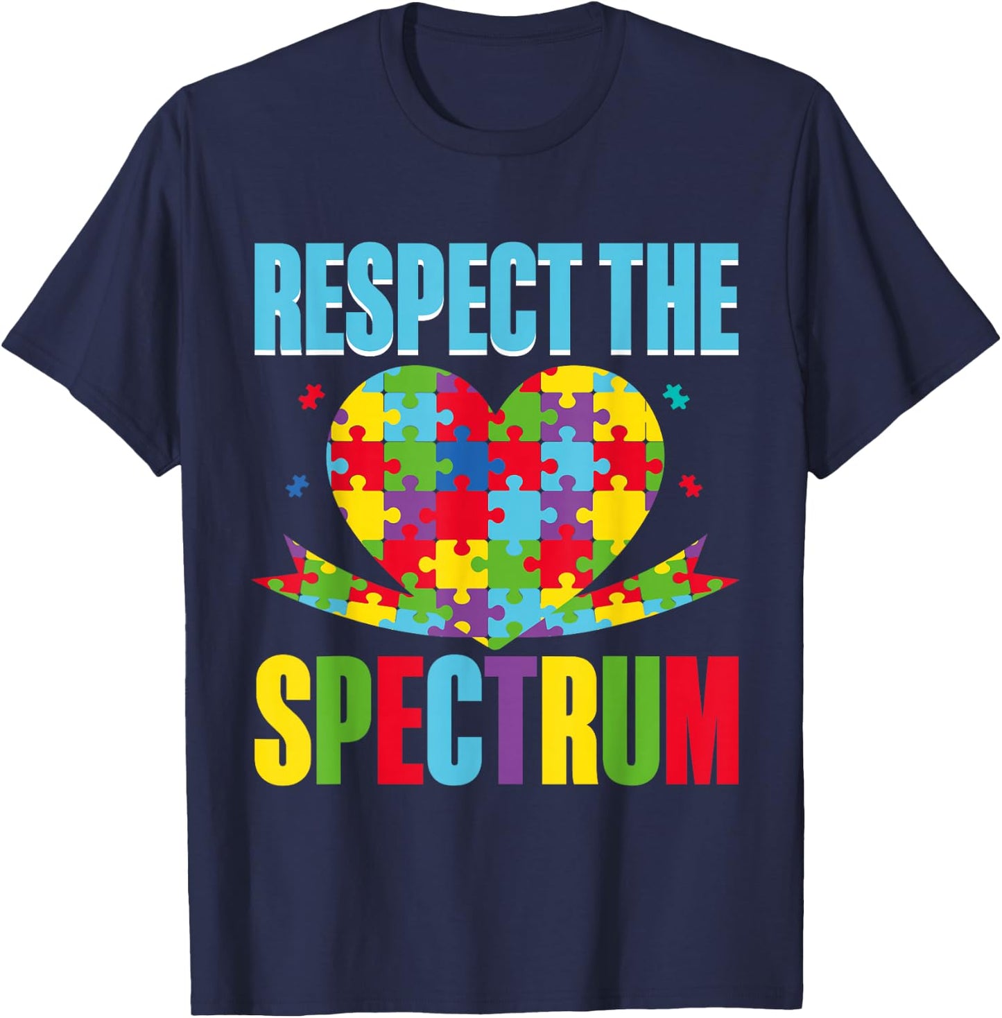 Respect the Spectrum Autism T-Shirt - T-Shirt | Navy