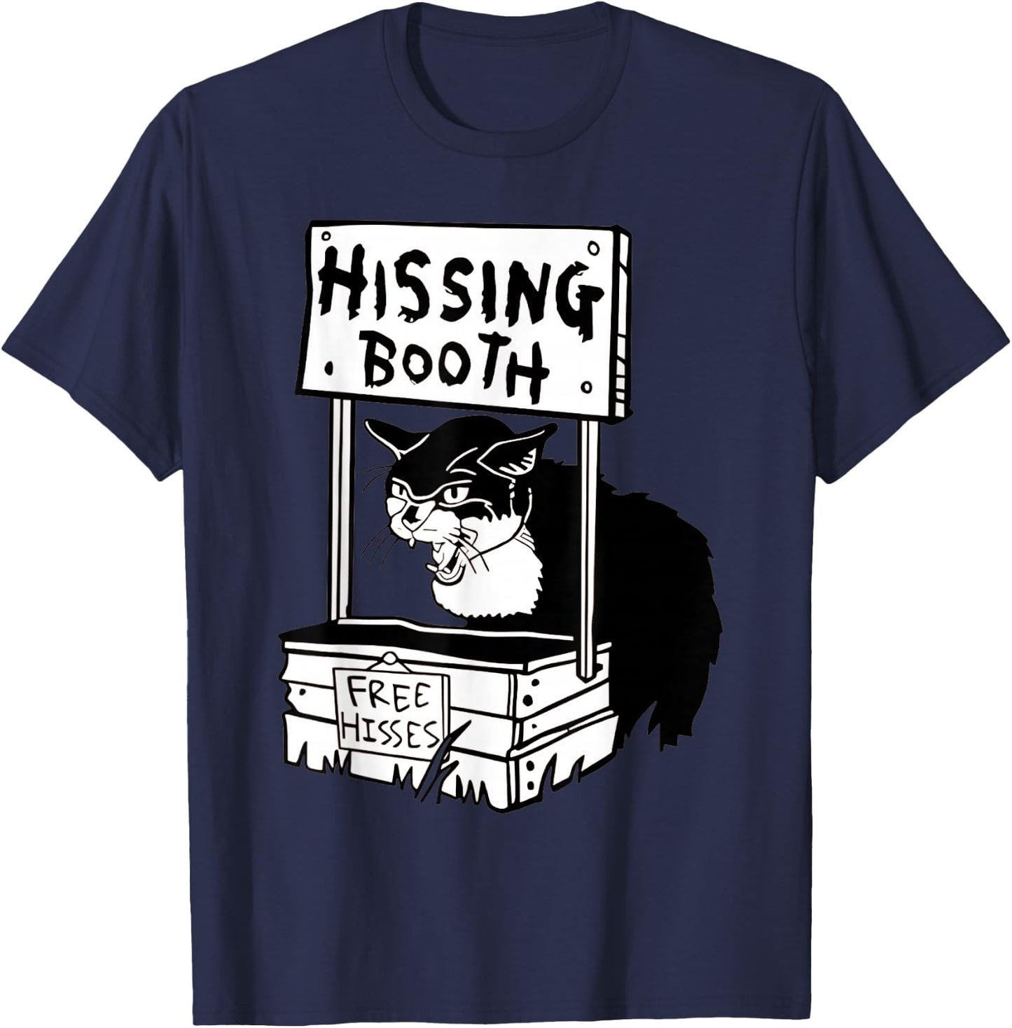 Hissing Booth cat T-Shirt - T-Shirt | Navy