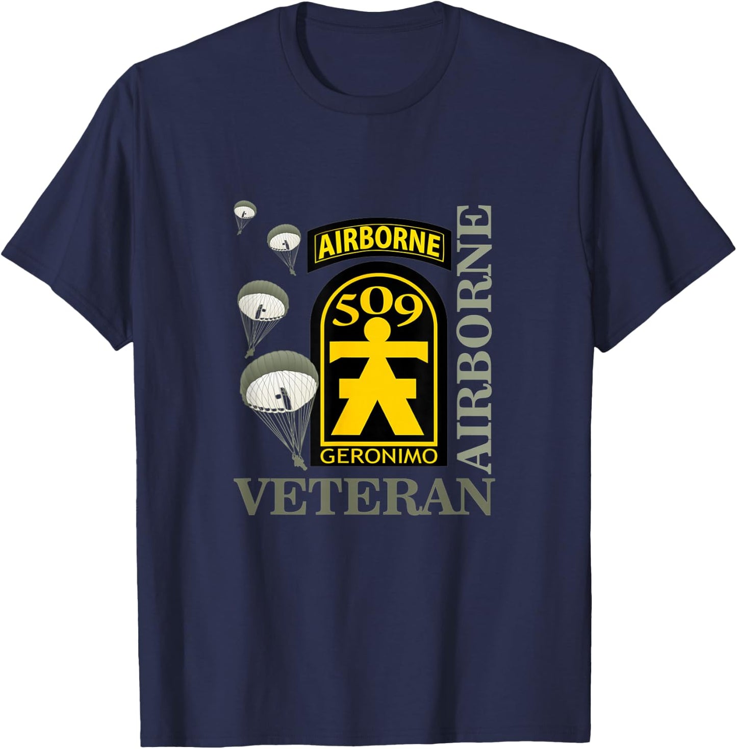 509th Parachute Infantry Regiment Airborne Veteran Christmas T-Shirt - T-Shirt | Navy