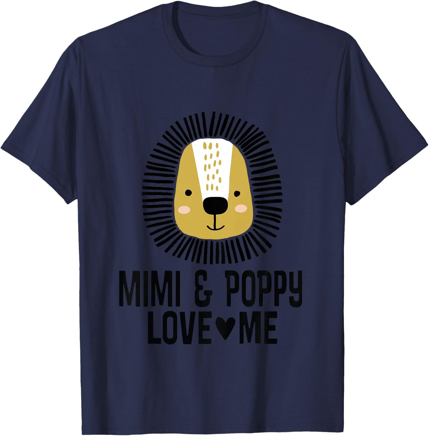 Mimi And Poppy Love Me Grandkids Lion T-Shirt - T-Shirt | Navy