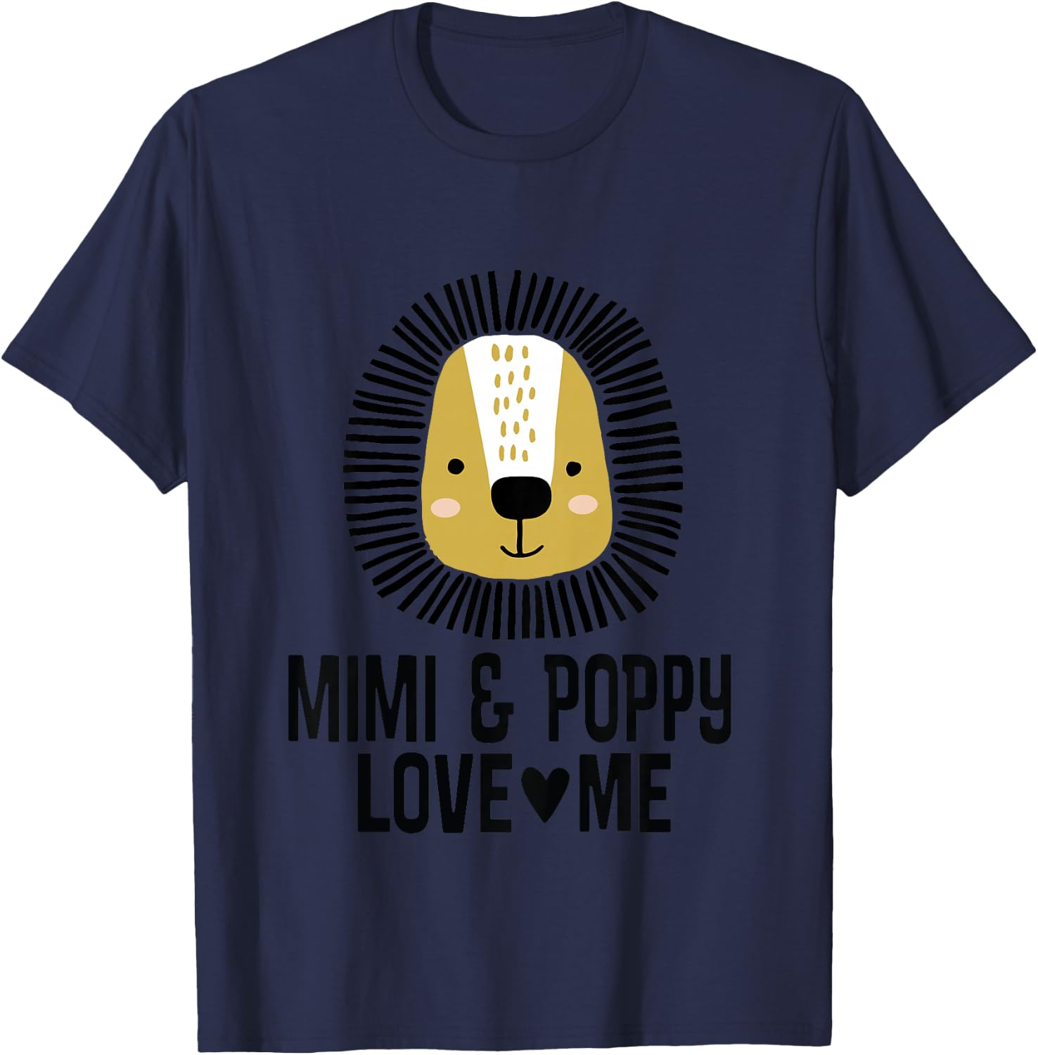 Mimi And Poppy Love Me Grandkids Lion T-Shirt - T-Shirt | Navy