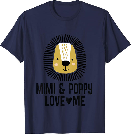 Mimi And Poppy Love Me Grandkids Lion T-Shirt - T-Shirt | Navy