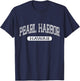Vintage Pearl Harbor Hawaii Varsity Text University Font T-Shirt - T-Shirt | Navy