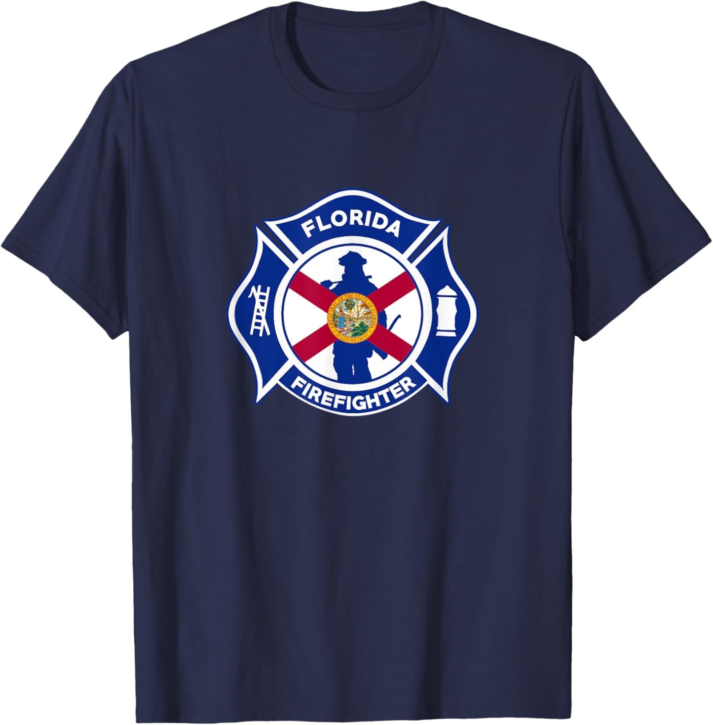 Florida Fire Department Firefighters Firemen T-Shirt - T-Shirt | Navy