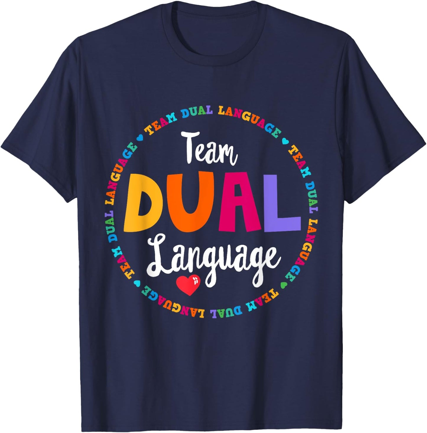 Cute Back to School Squad Team Dual Language Teachers Women Girls Kids T-Shirt - T-Shirt | Navy