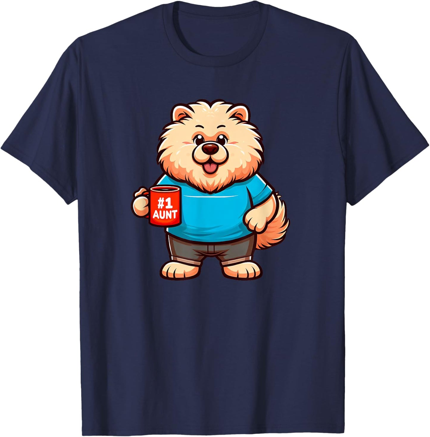 Chow Chow Aunt Dog Funny Family T-Shirt - T-Shirt | Navy