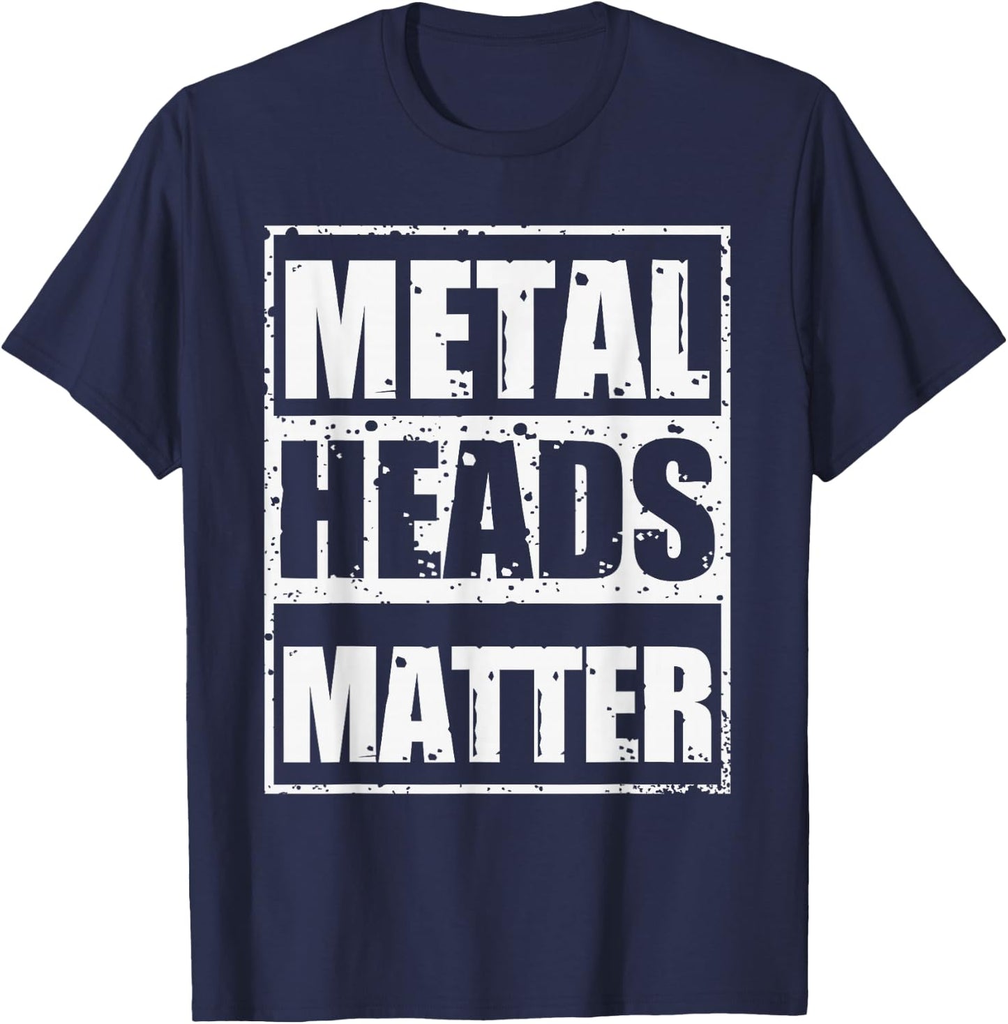 Heavy Metal Music Guitar Chip Fork Music Style T-Shirt - T-Shirt | Navy