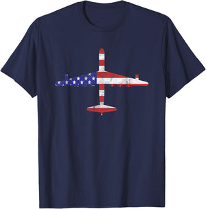 B-36 Peacemaker Cold War Bomber Airplane American Flag Men T-Shirt - T-Shirt | Navy