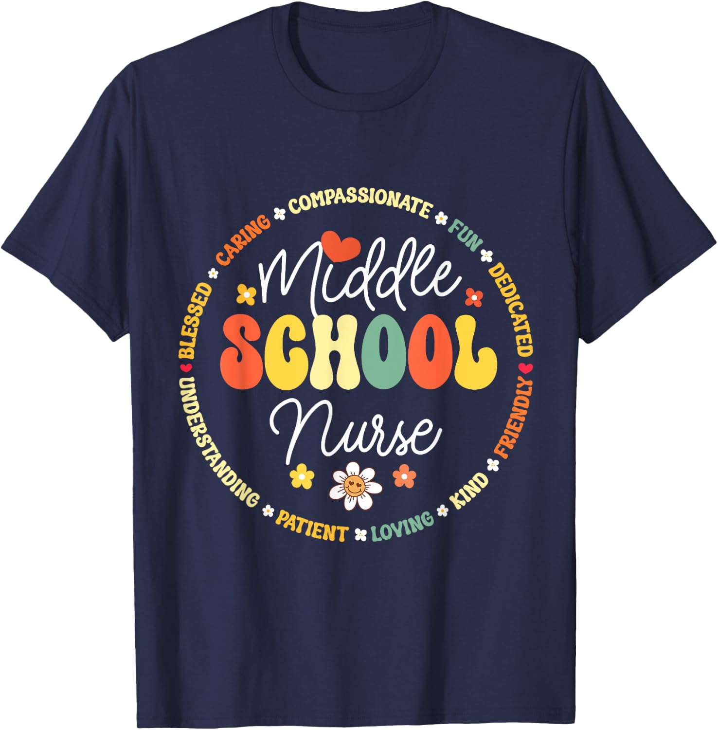 Middle School Nurse Back To School For Teacher Women Kids T-Shirt - T-Shirt | Navy