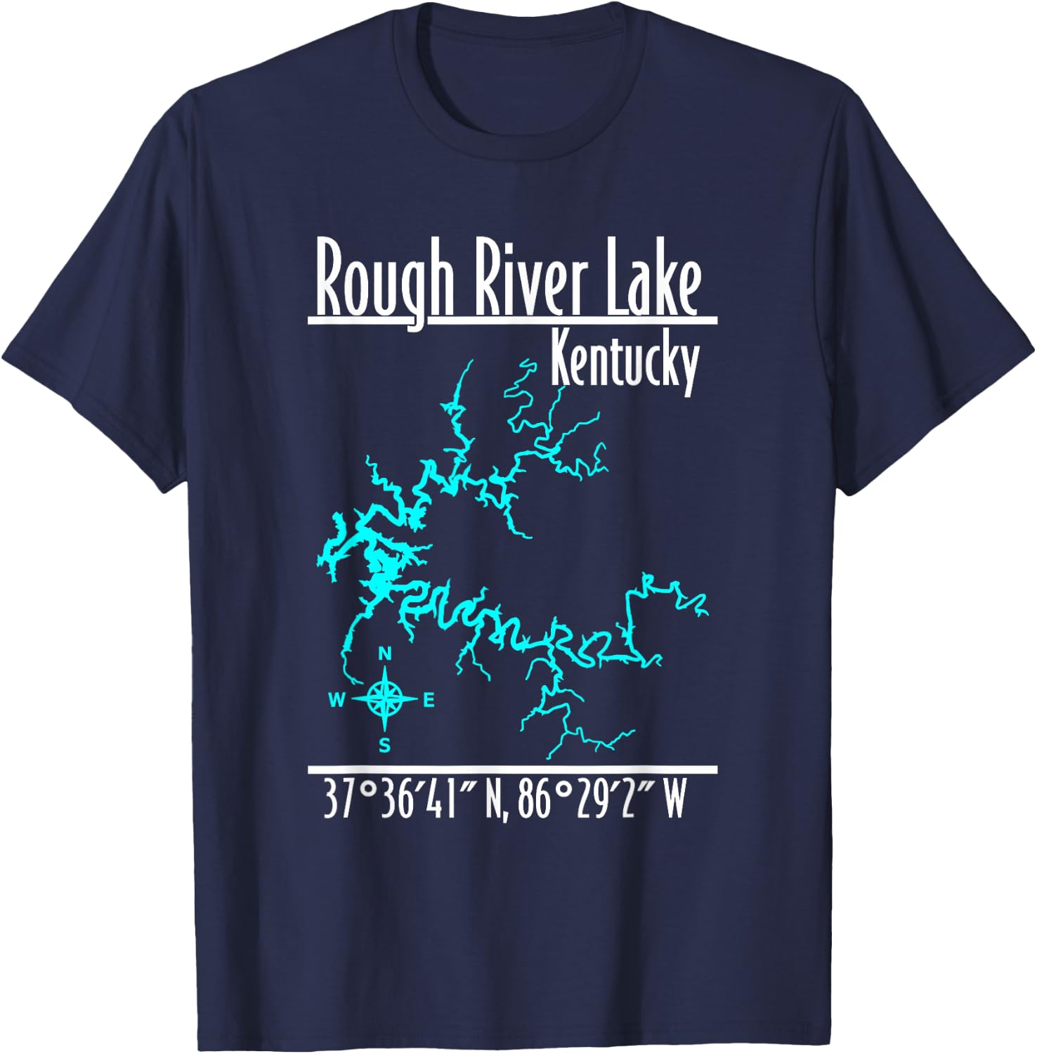 Modern Rough River Lake, Kentucky T-Shirt - T-Shirt | Navy