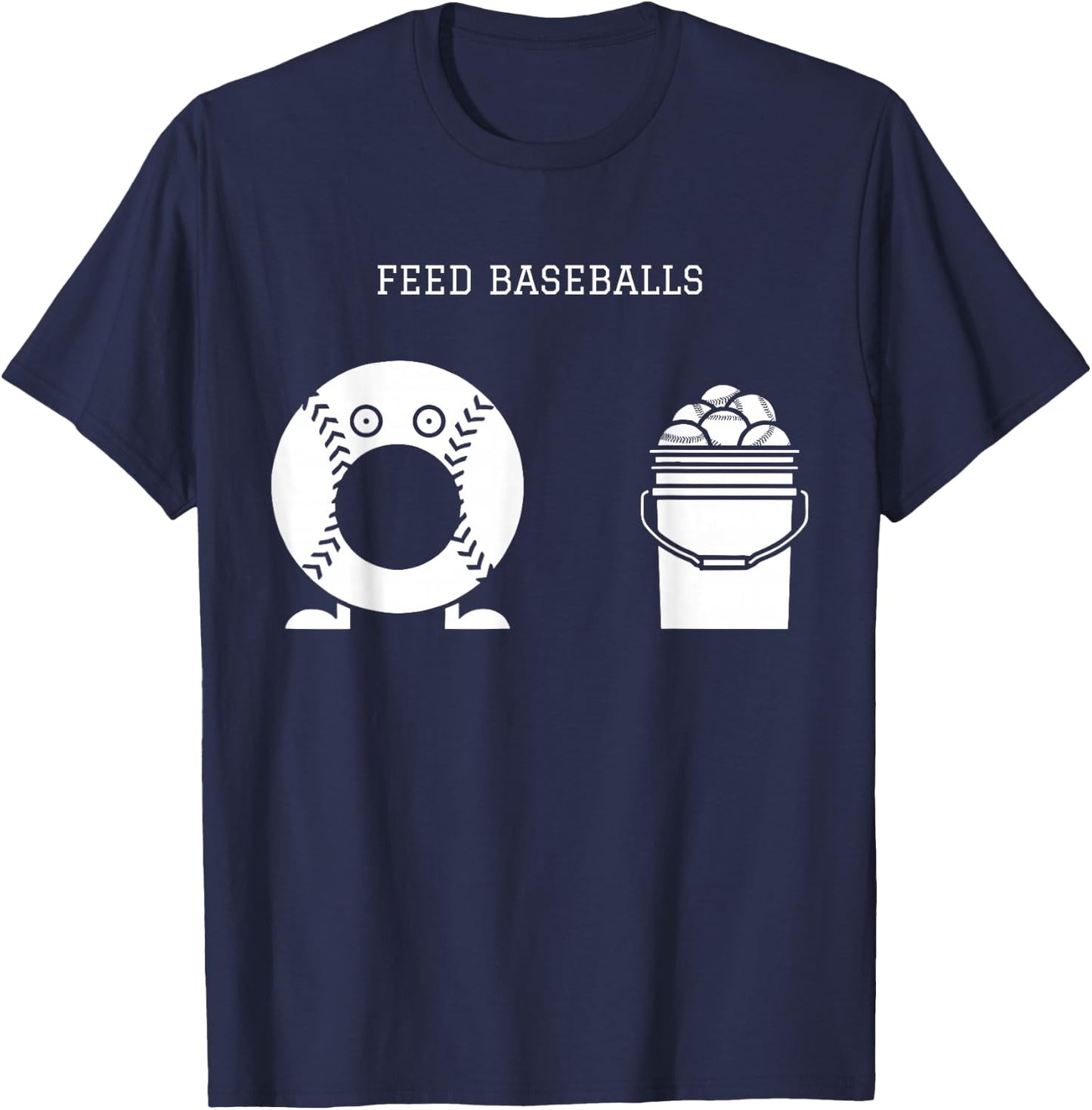 Feed Baseballs T-Shirt - T-Shirt | Navy