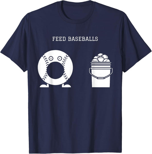 Feed Baseballs T-Shirt - T-Shirt | Navy