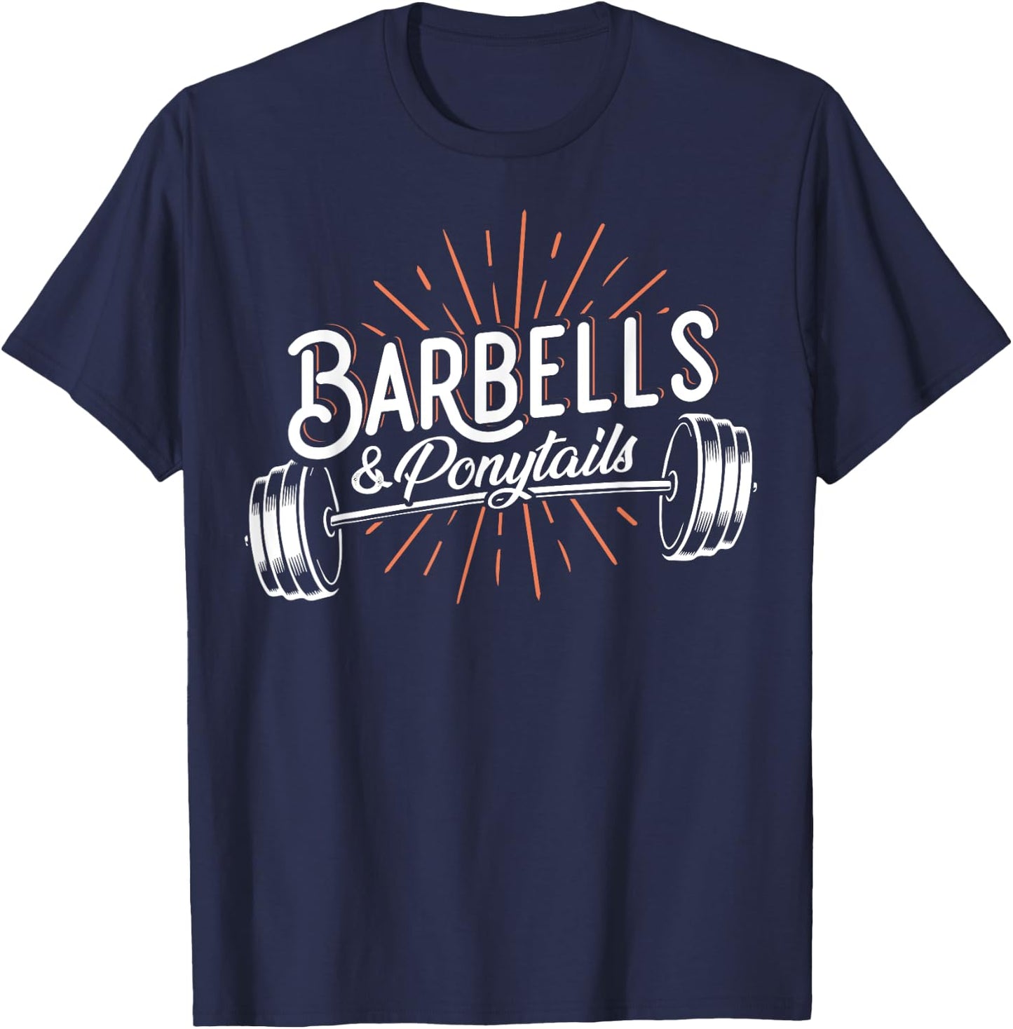 Barbells And Ponytails - Pump Covers Motivational Fitness T-Shirt - T-Shirt | Navy
