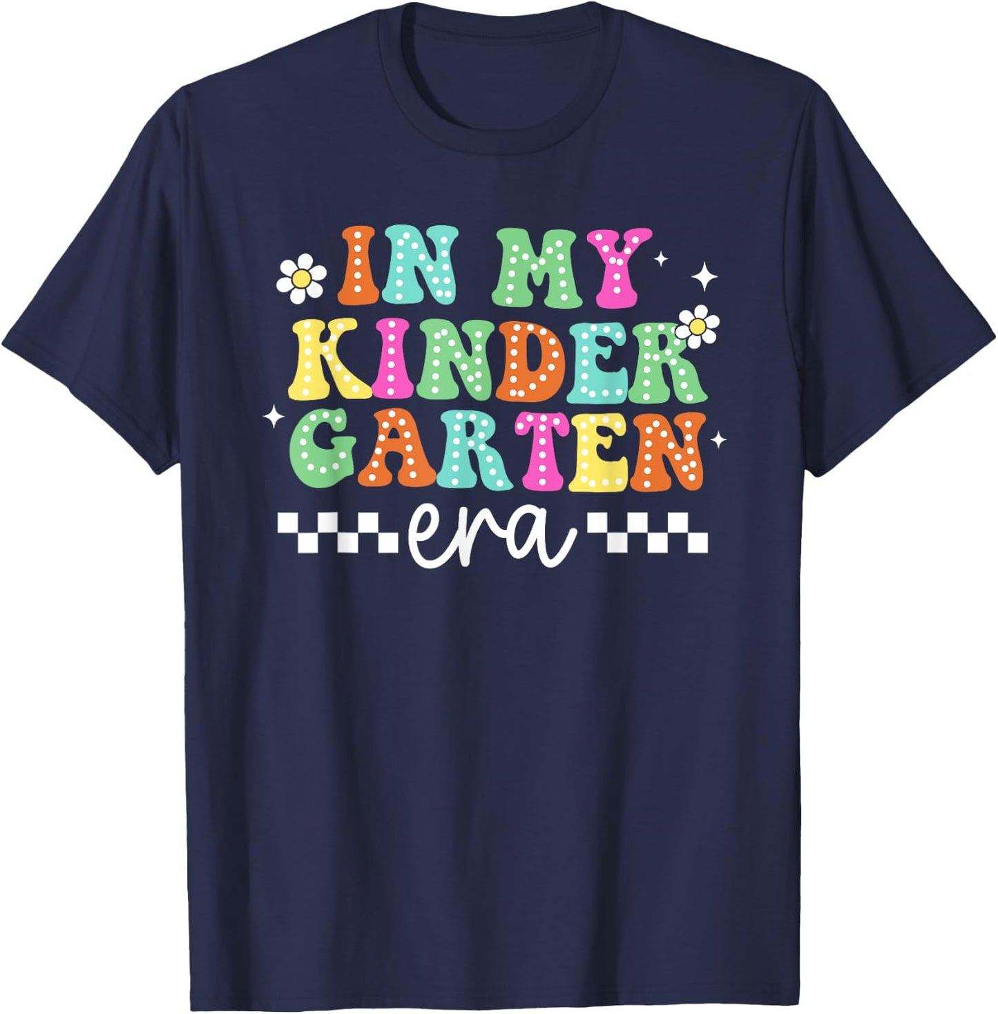 In My Kindergarten Era Groovy Kindergarten Back To School T-Shirt - T-Shirt | Navy