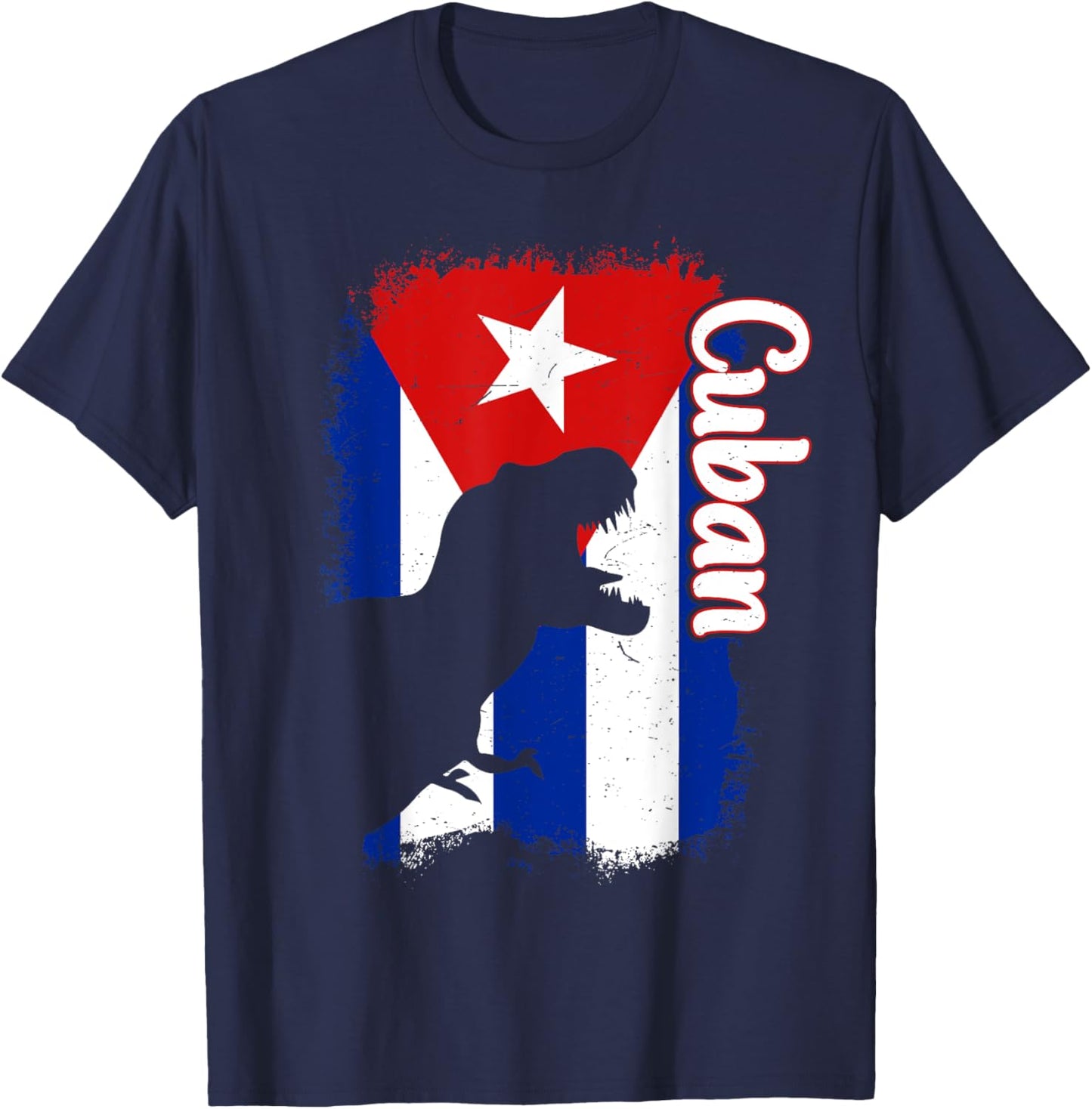 Boys Cubanita Cuba Flag Cuban Dino Kids Hispanic Heritage T-Shirt - T-Shirt | Navy