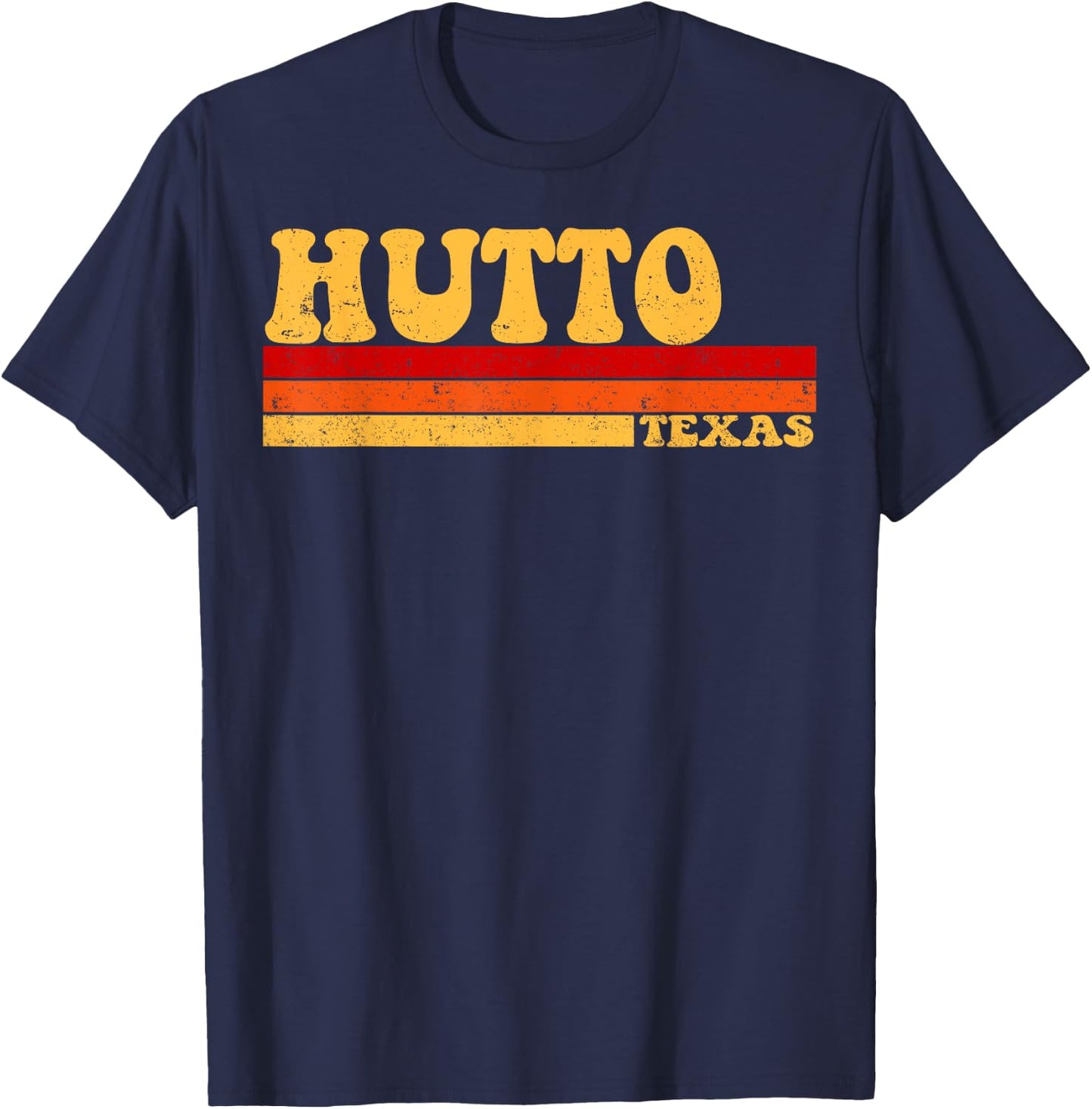 HUTTO Texas City Vintage Roots Retro Design 70s 80s T-Shirt - T-Shirt | Navy