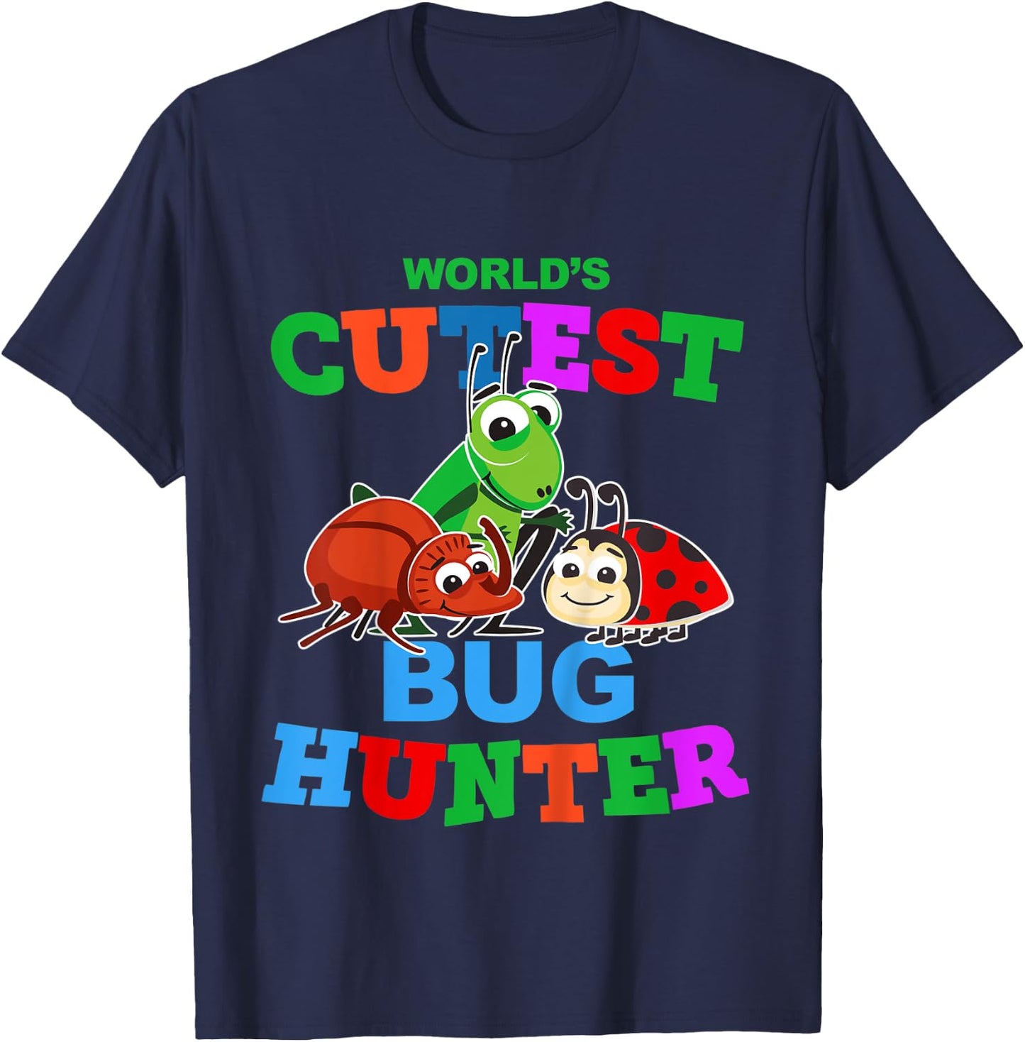 Kids World's Cutest Bug Hunter Bug Catcher T-Shirt - T-Shirt | Navy